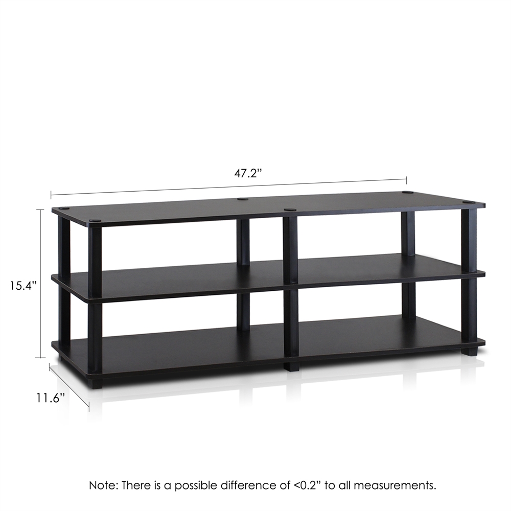 Turn-S-Tube No Tools 3-Tier Entertainment TV Stands, Espresso/Black. Picture 2