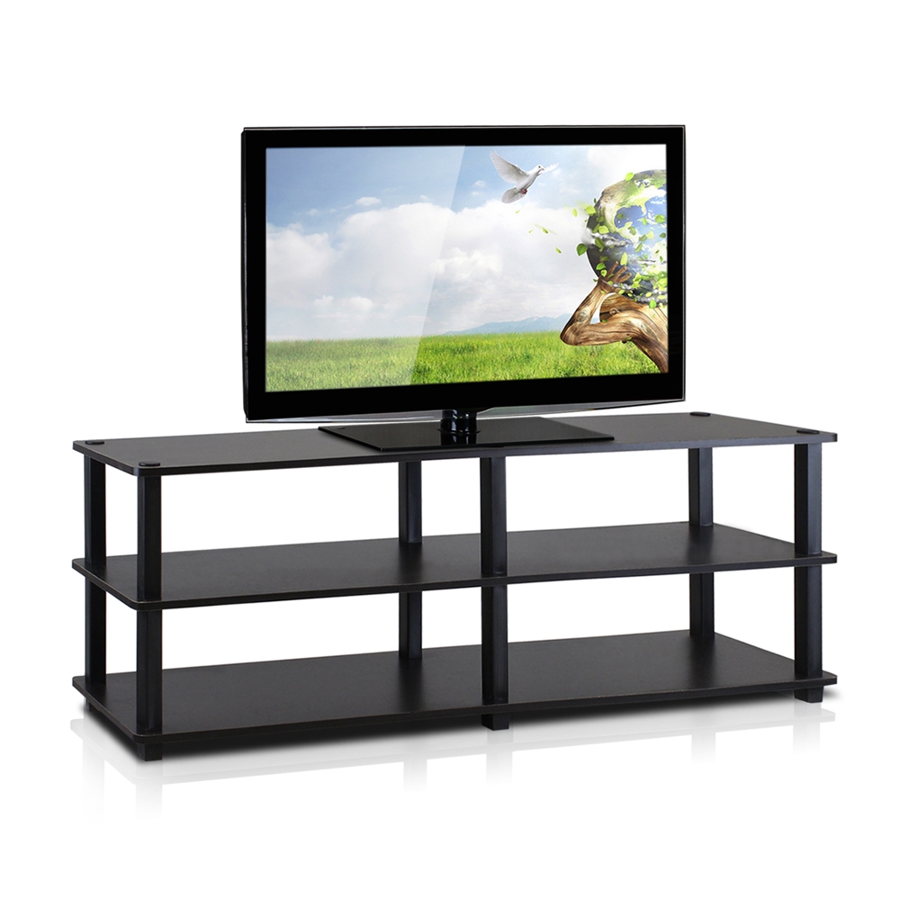 Turn-S-Tube No Tools 3-Tier Entertainment TV Stands, Espresso/Black. Picture 3