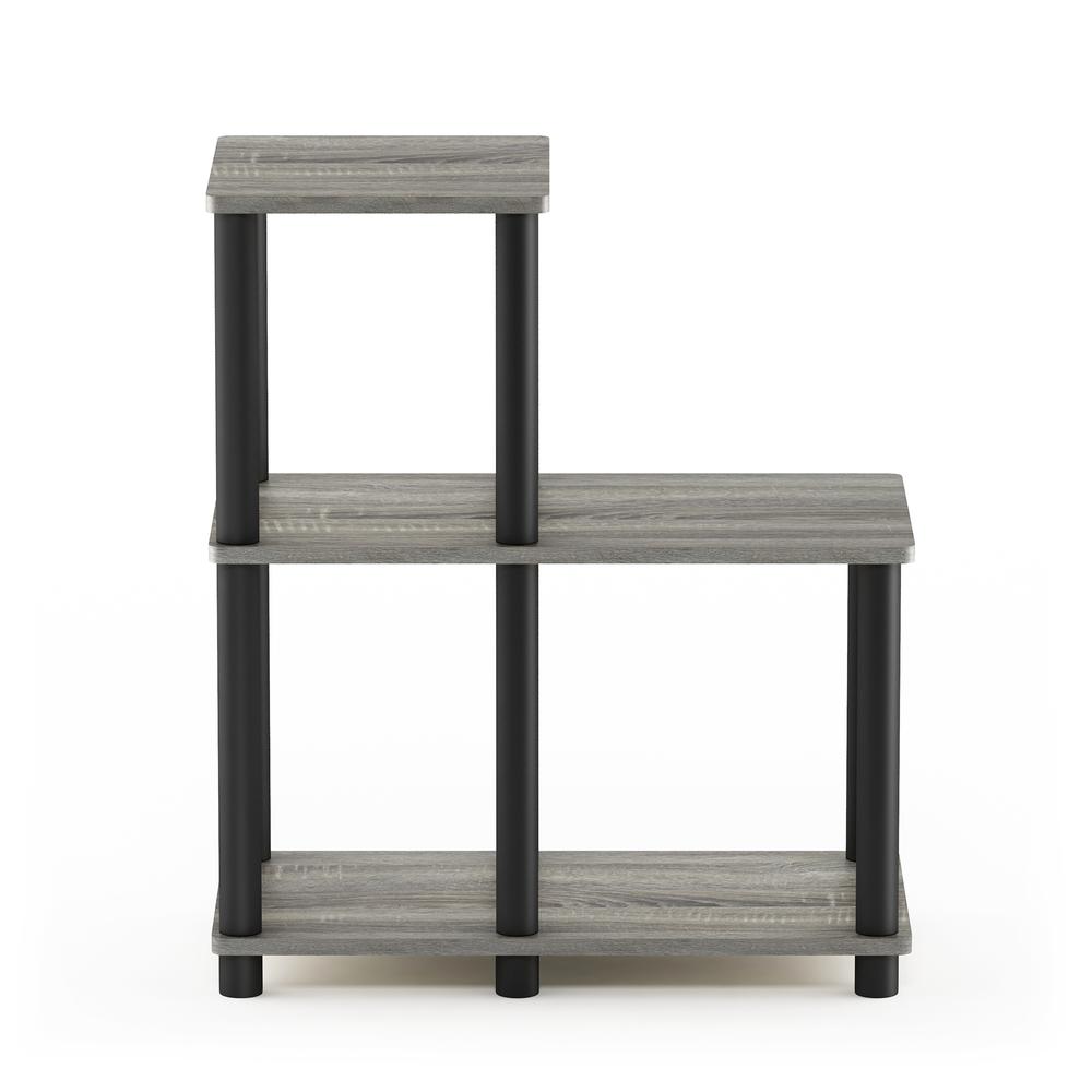 Furinno Turn-N-Tube Accent Decorative Shelf, French Oak Grey/Black. Picture 3