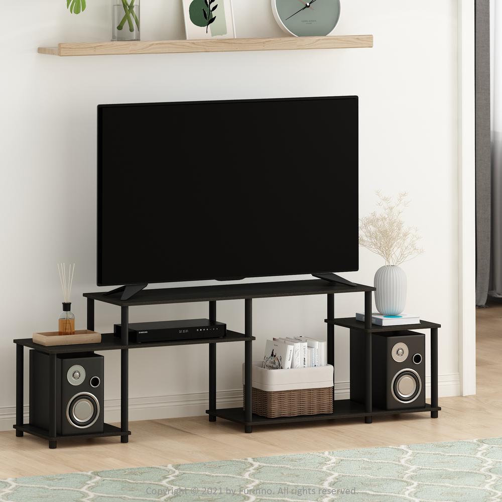 Furinno Turn-N-Tube Handel TV Stand for TV up to 55 Inch, Espresso/Black. Picture 6