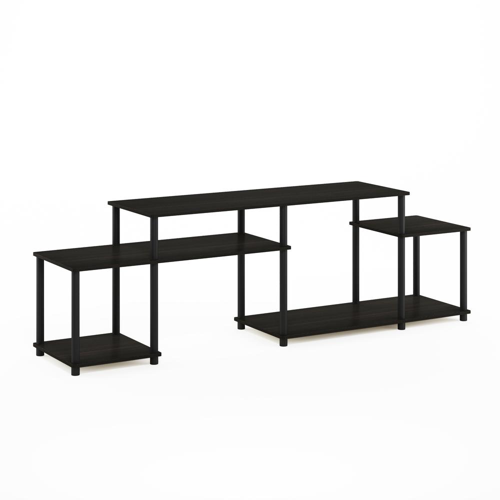 Furinno Turn-N-Tube Handel TV Stand for TV up to 55 Inch, Espresso/Black. Picture 1