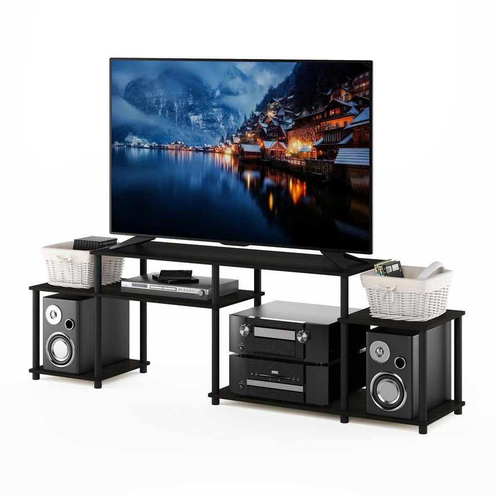 Furinno Turn-N-Tube Handel TV Stand for TV up to 55 Inch, Espresso/Black. Picture 4