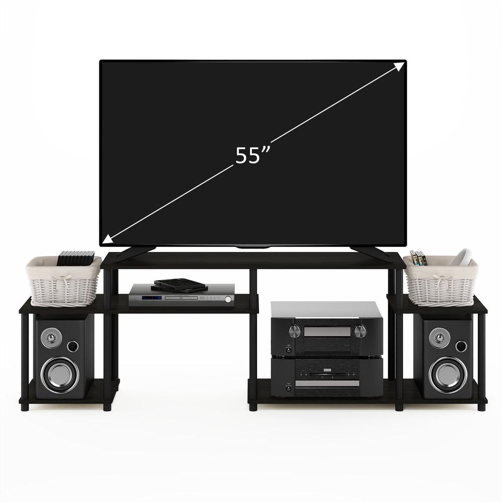 Furinno Turn-N-Tube Handel TV Stand for TV up to 55 Inch, Espresso/Black. Picture 5