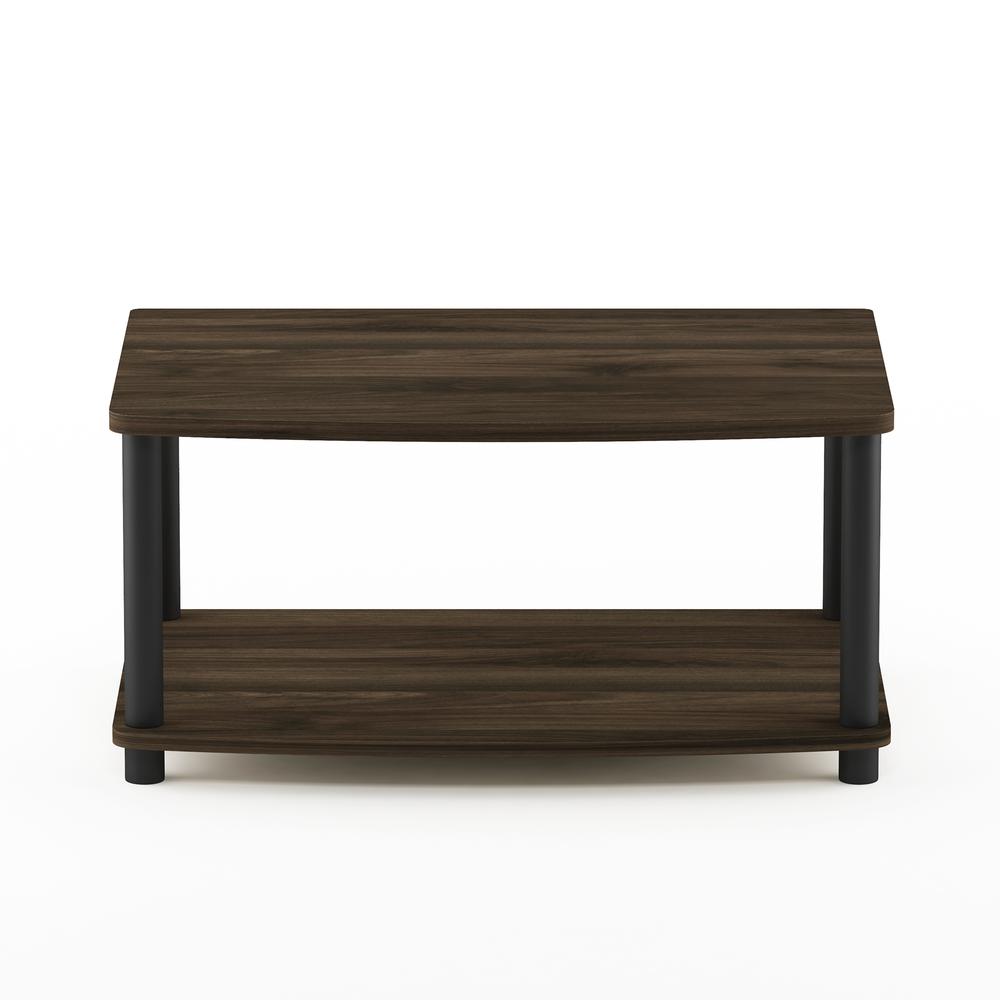 Furinno Turn-N-Tube No Tools 2-Tier Elevated TV Stand, Columbier Walnut/Black. Picture 3