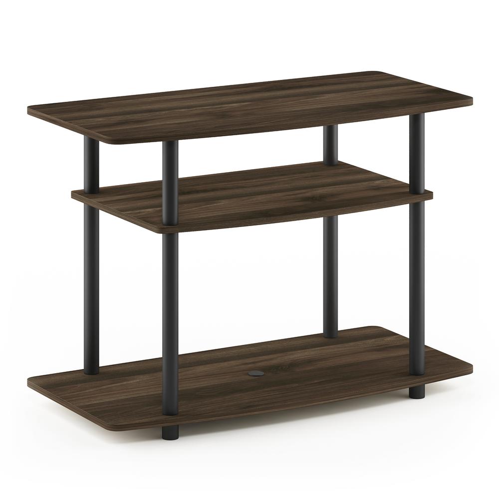 Furinno 13192 Turn-N-Tube No Tools 3-Tier TV Stands, Columbia Walnut/Black. Picture 1
