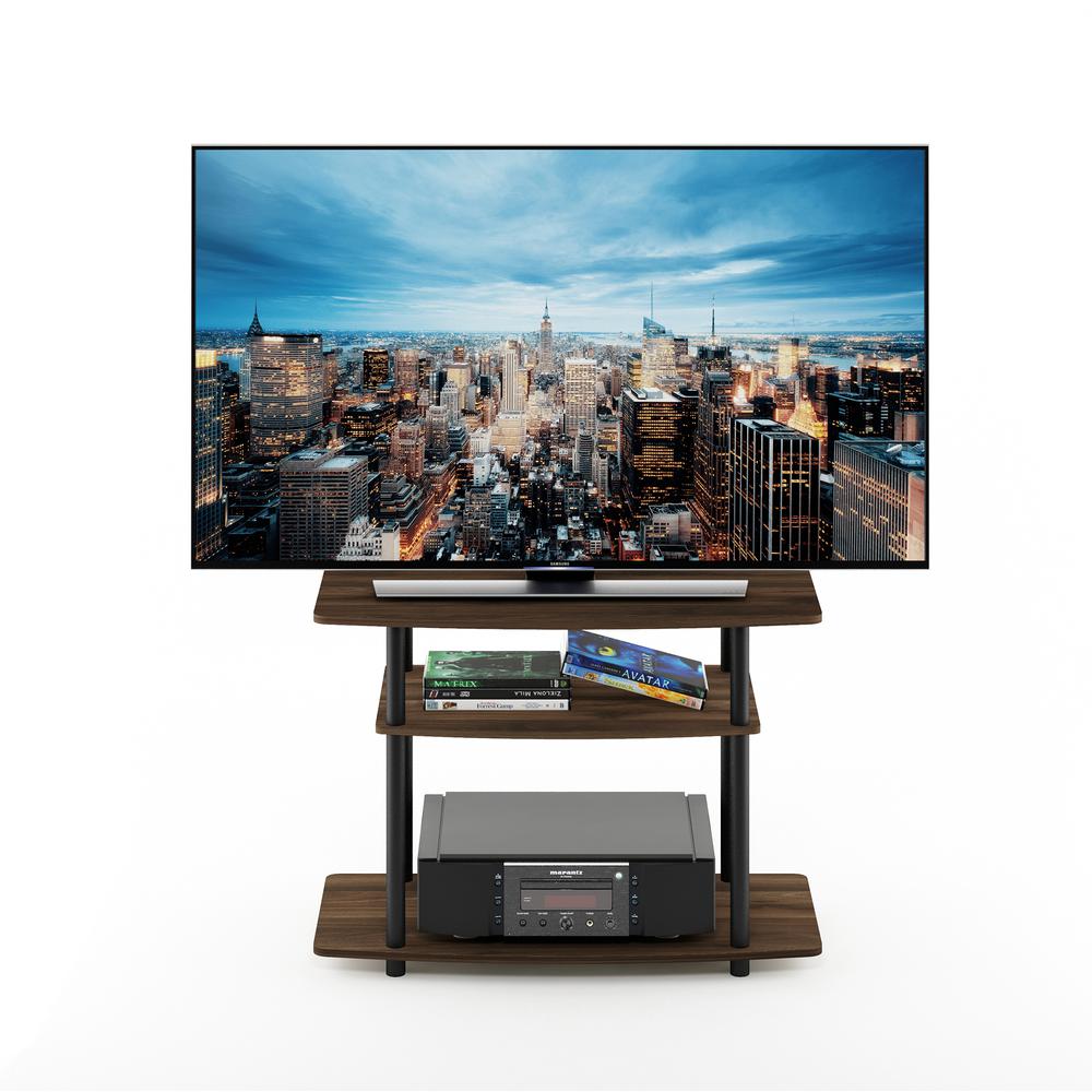 Furinno 13192 Turn-N-Tube No Tools 3-Tier TV Stands, Columbia Walnut/Black. Picture 5