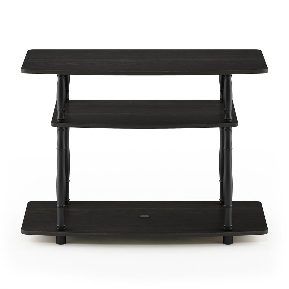 Furinno Turn-N-Tube No Tools 3-Tier TV Stands with Classic Tubes, Espresso/Black. Picture 3