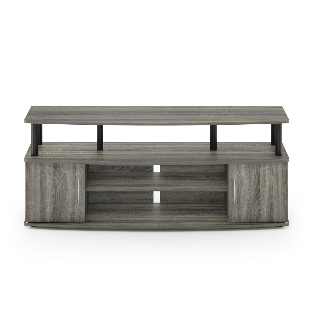 Furinno JAYA Large Entertainment Center Hold up to 50-IN TV, French Oak Grey/Black. Picture 3