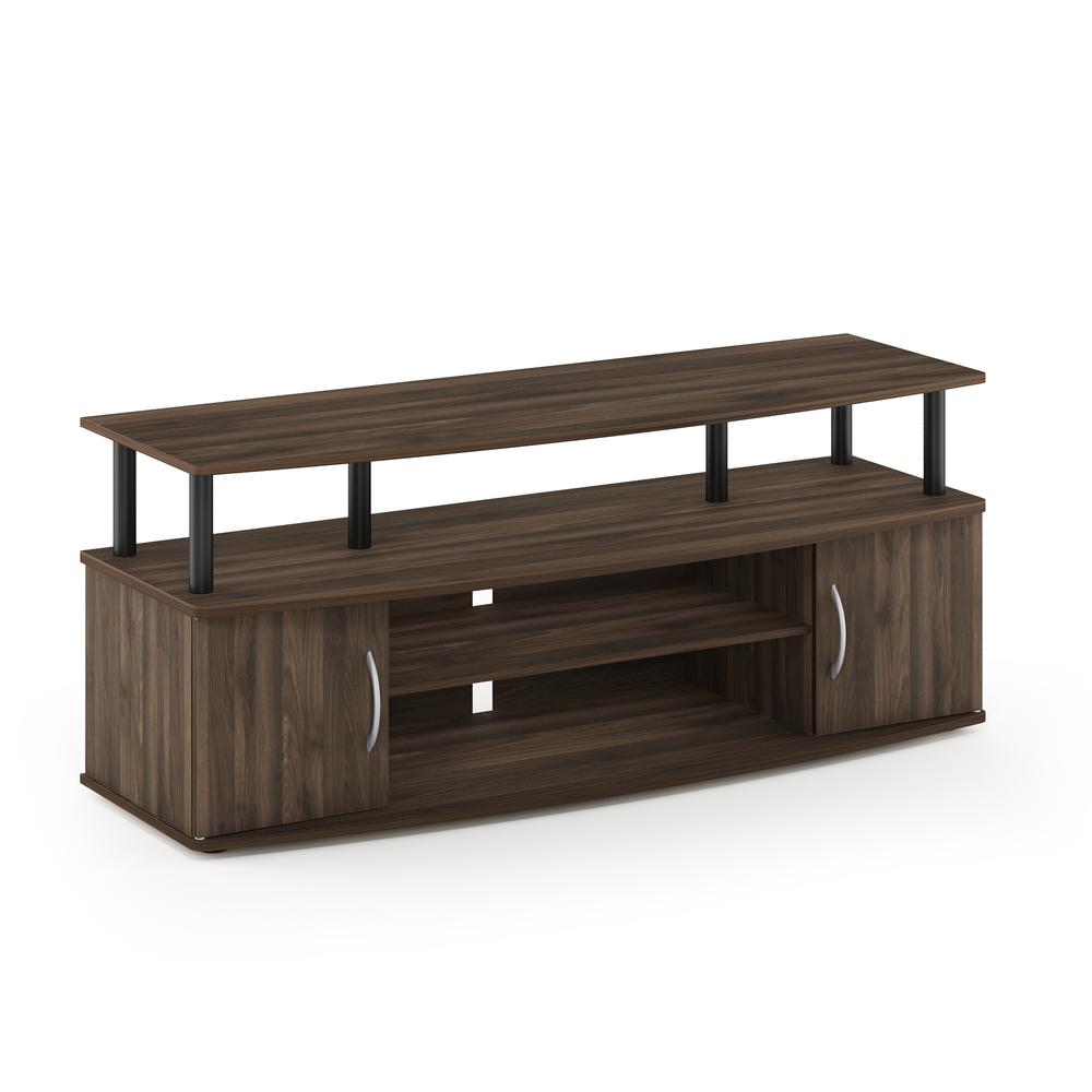 Furinno JAYA Large Entertainment Center Hold up to 50-IN TV, Columbia Walnut/Black. Picture 1