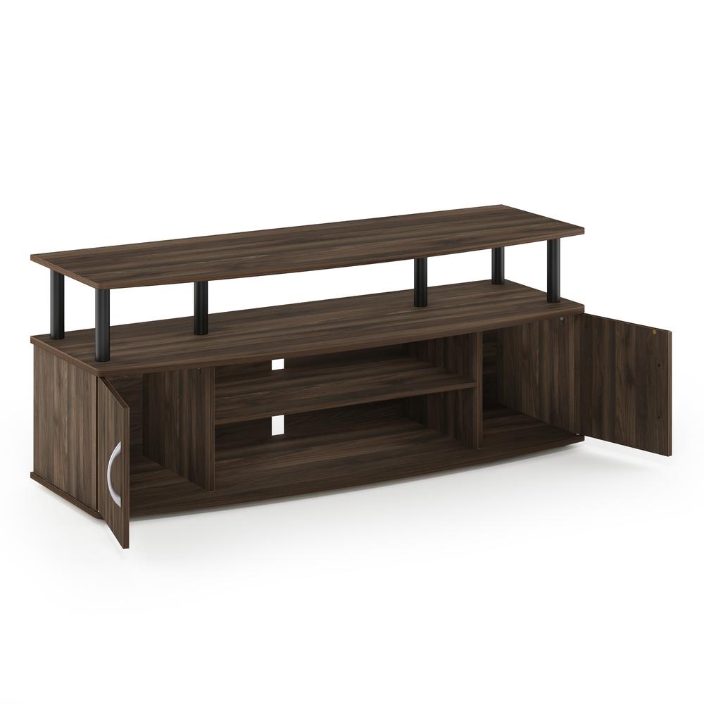 Furinno JAYA Large Entertainment Center Hold up to 50-IN TV, Columbia Walnut/Black. Picture 4