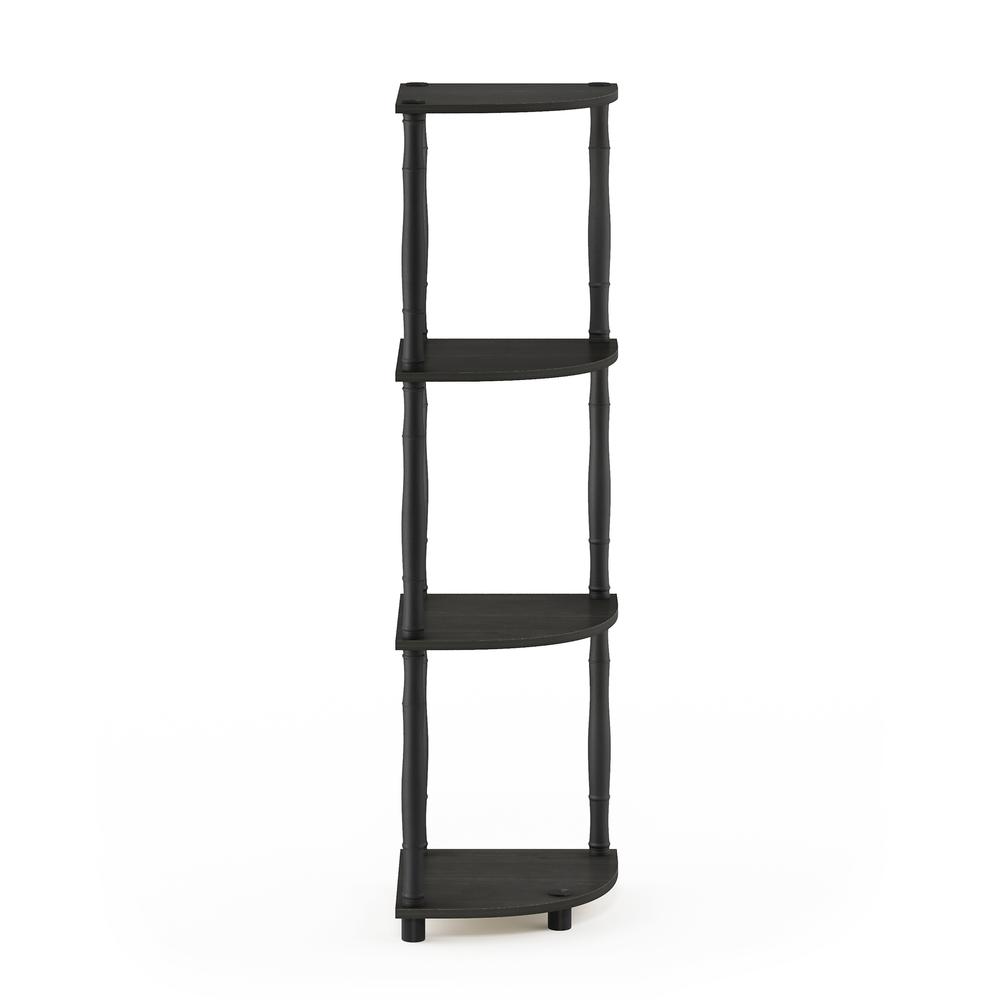 Furinno Turn-N-Tube 4-Tier Corner Display Rack Multipurpose Shelving Unit with Classic Tubes, Espresso/Black. Picture 3