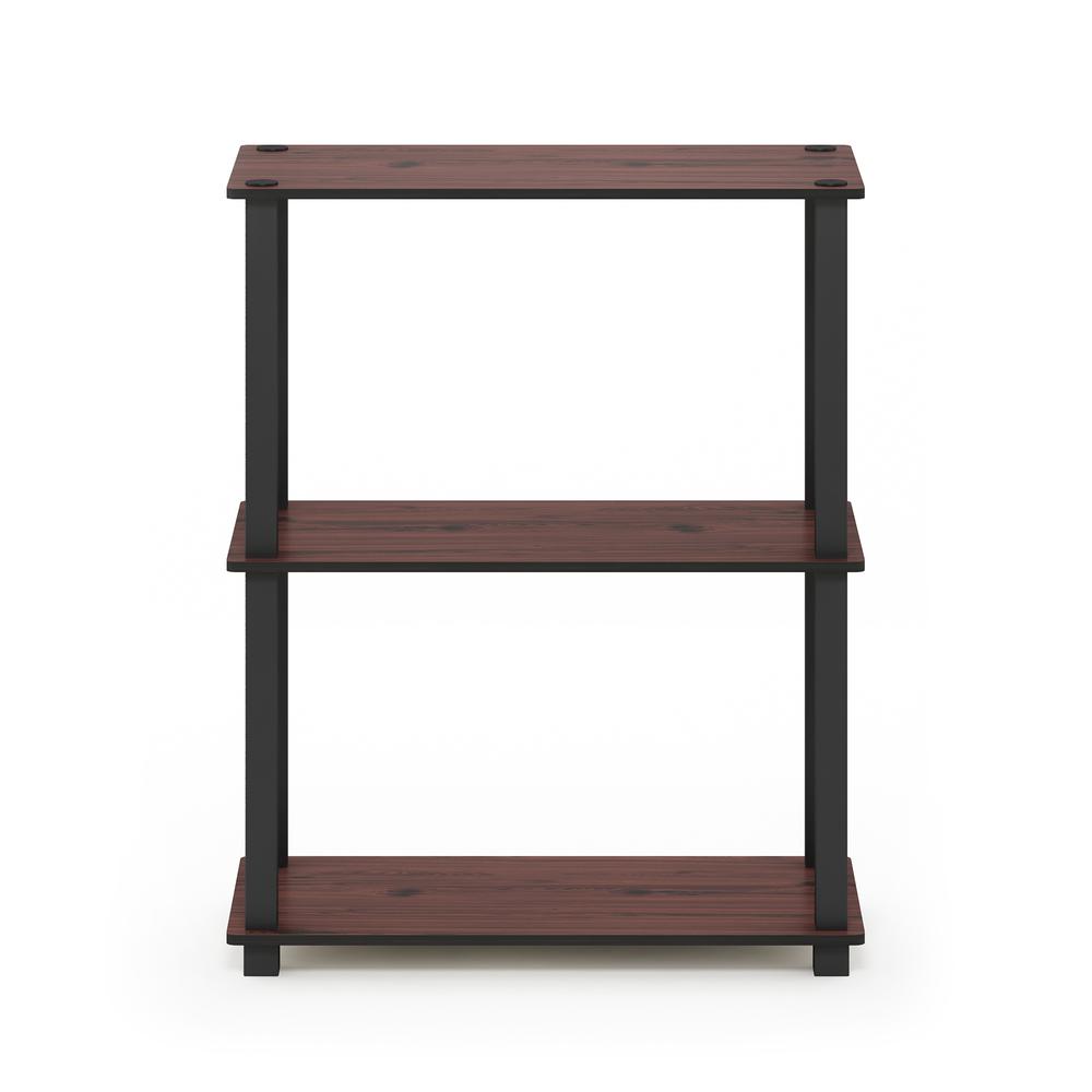 Furinno Turn-S-Tube 3-Tier Compact Multipurpose Shelf Display Rack with Square Tube, Dark Cherry/Black. Picture 3