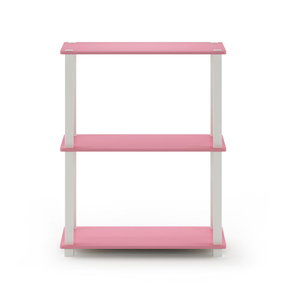 Furinno Turn-S-Tube 3-Tier Compact Multipurpose Shelf Display Rack with Square Tube, Pink/White. Picture 3