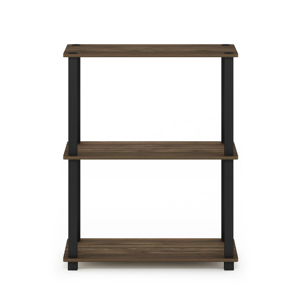 Furinno Turn-S-Tube 3-Tier Compact Multipurpose Shelf Display Rack with Square Tube, Columbia Walnut/Black. Picture 3