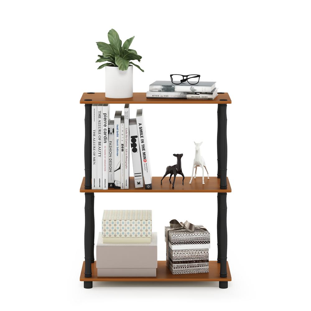 Furinno Turn-N-Tube 3-Tier Compact Multipurpose Shelf Display Rack with Classic Tube, Light Cherry/Black. Picture 5