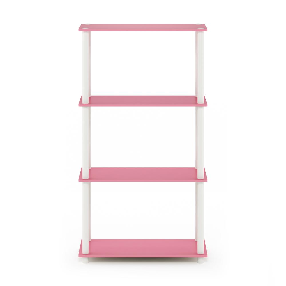 Furinno Turn-N-Tube 4-Tier Multipurpose Shelf Display Rack, Pink/White. Picture 3