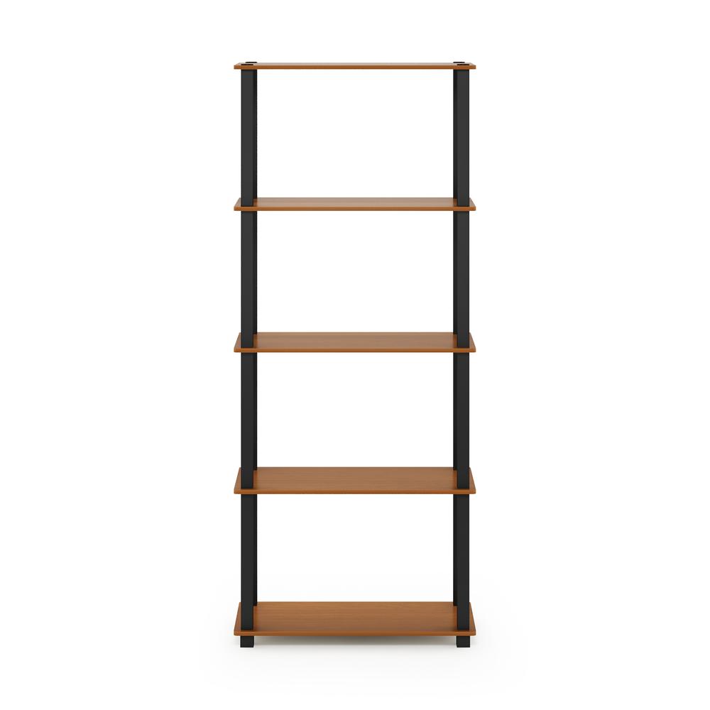 Furinno Turn-S-Tube 5-Tier Multipurpose Shelf Display Rack with Square Tubes, Light Cherry/Black. Picture 3