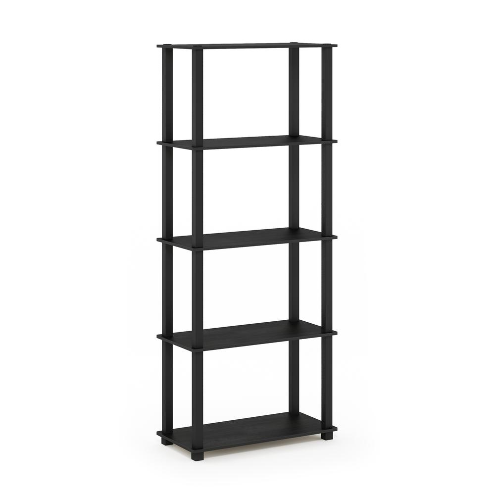 Furinno Turn-S-Tube 5-Tier Multipurpose Shelf Display Rack with Square Tubes, Americano/Black. Picture 1