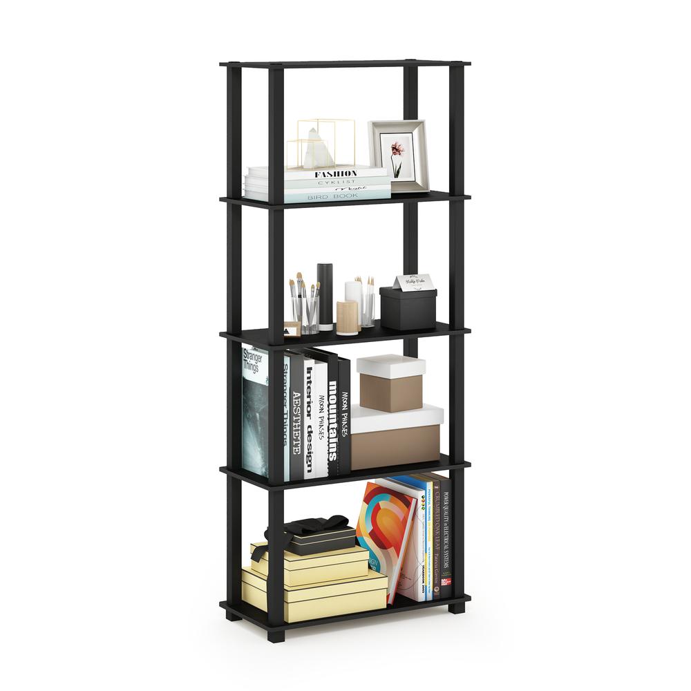 Furinno Turn-S-Tube 5-Tier Multipurpose Shelf Display Rack with Square Tubes, Americano/Black. Picture 4