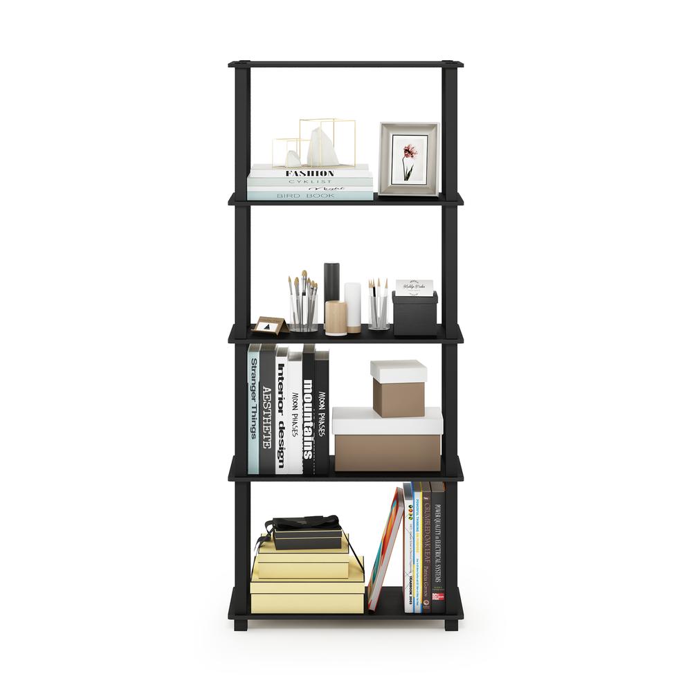 Furinno Turn-S-Tube 5-Tier Multipurpose Shelf Display Rack with Square Tubes, Americano/Black. Picture 5