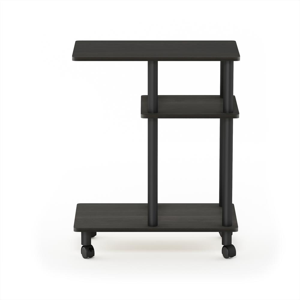 Furinno Turn-N-Tube U Shape Sofa Side Table with Casters, Espresso/Black. Picture 3