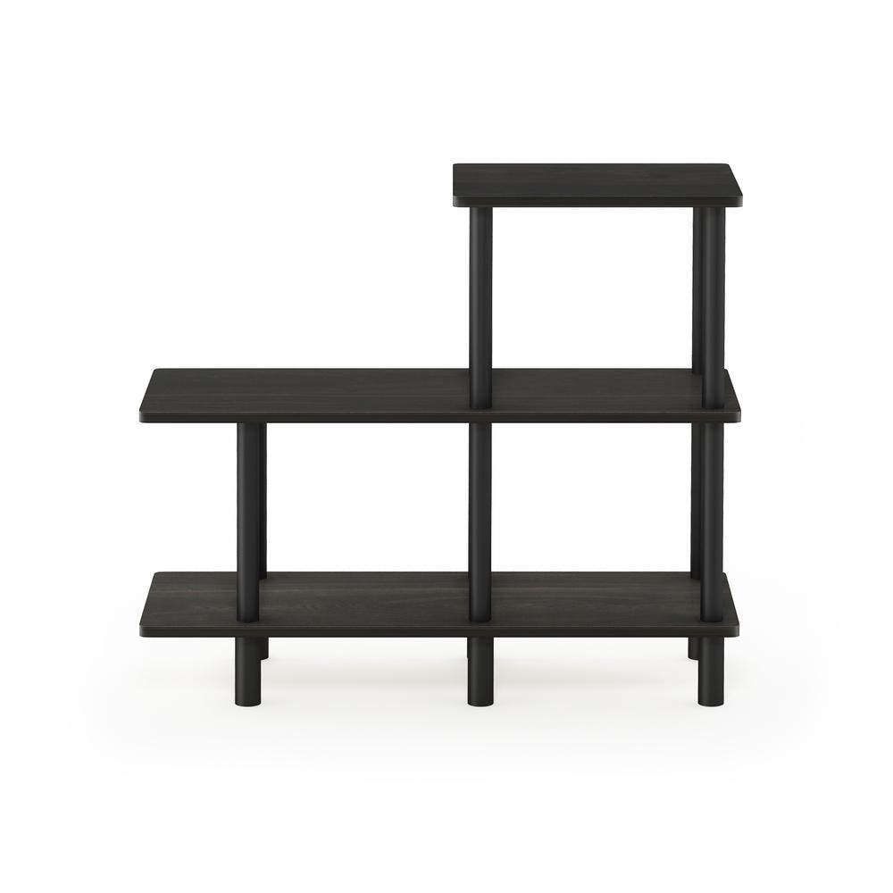 Furinno Turn-N-Tube 3-Tier Cube Ladder Shelf, Espresso/Black. Picture 3