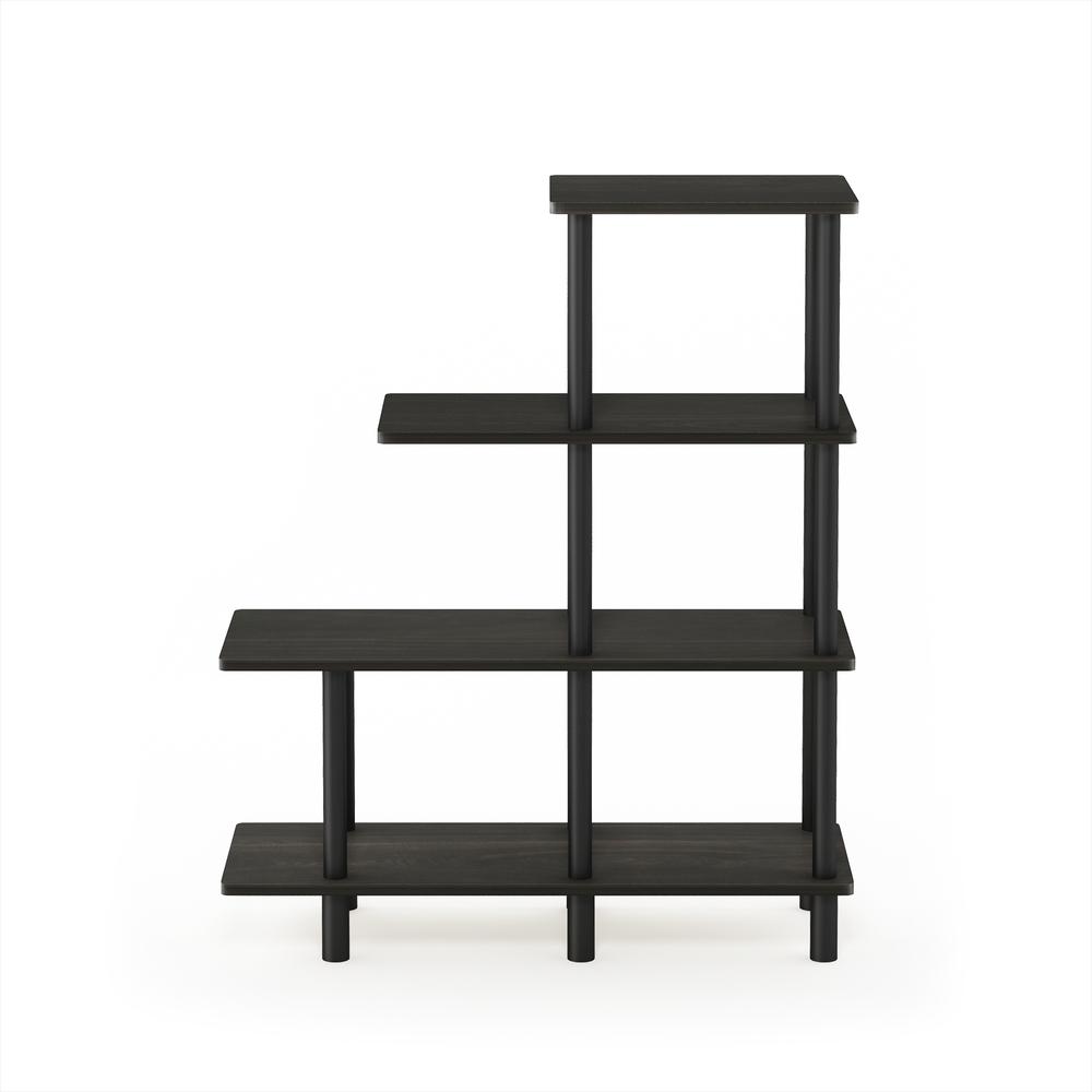 Furinno Turn-N-Tube 4-Tier Cube Ladder Shelf, Espresso/Black. Picture 3