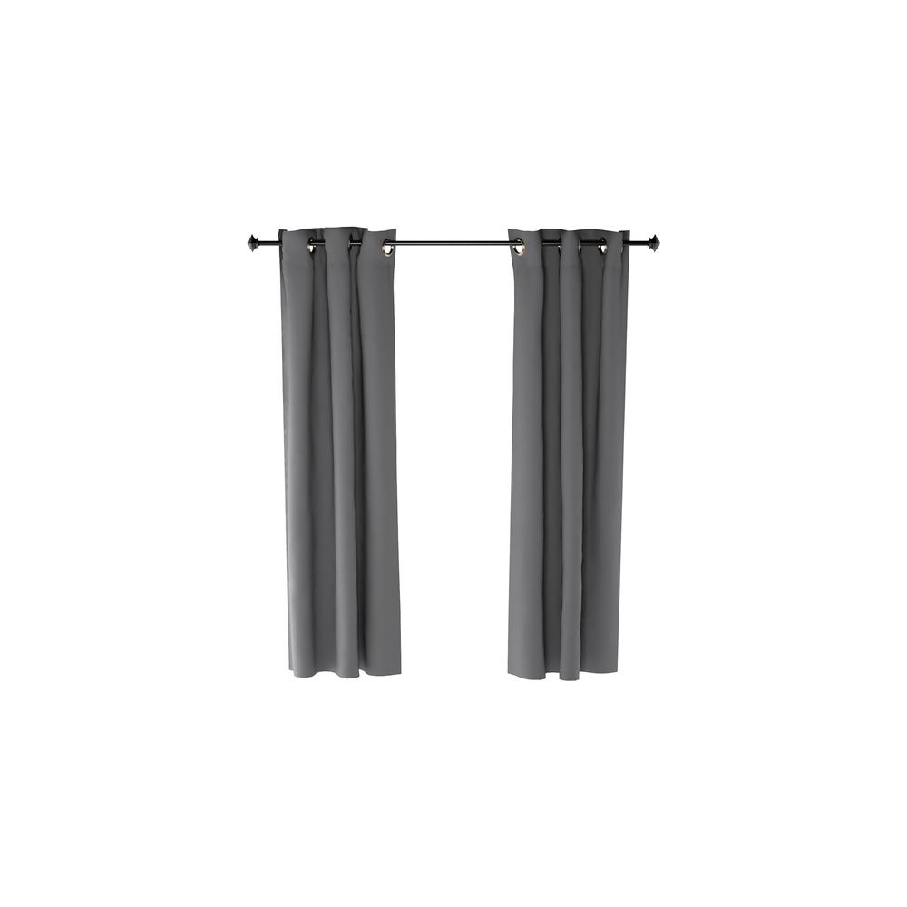 Furinno Collins Blackout Curtain 42x63 in. 2 Panels, Dark Grey. Picture 1