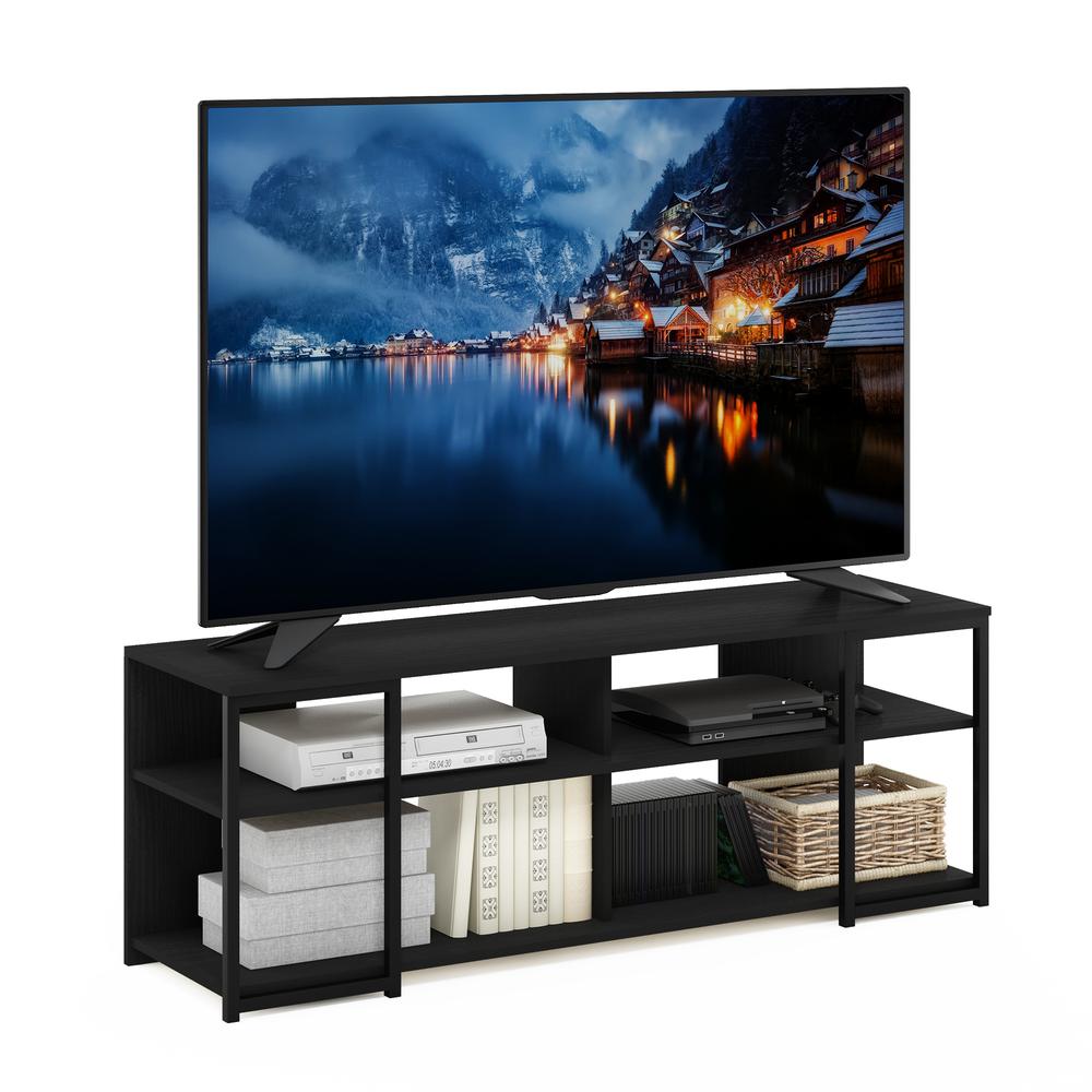 Furinno Camnus Modern Living TV Stand for TVs up to 65 Inch, Americano/Black. Picture 4