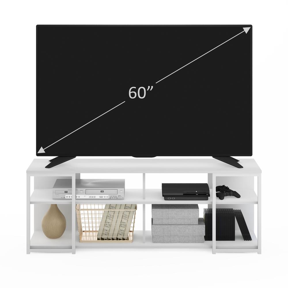 Furinno Camnus Modern Living TV Stand for TVs up to 65 Inch, Solid White/White. Picture 5