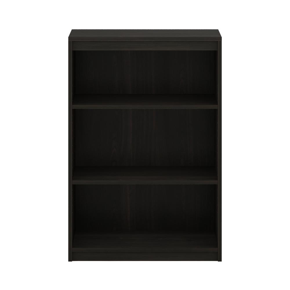 Furinno Gruen 3-Tier Bookcase with Adjustable Shelves, Espresso. Picture 3