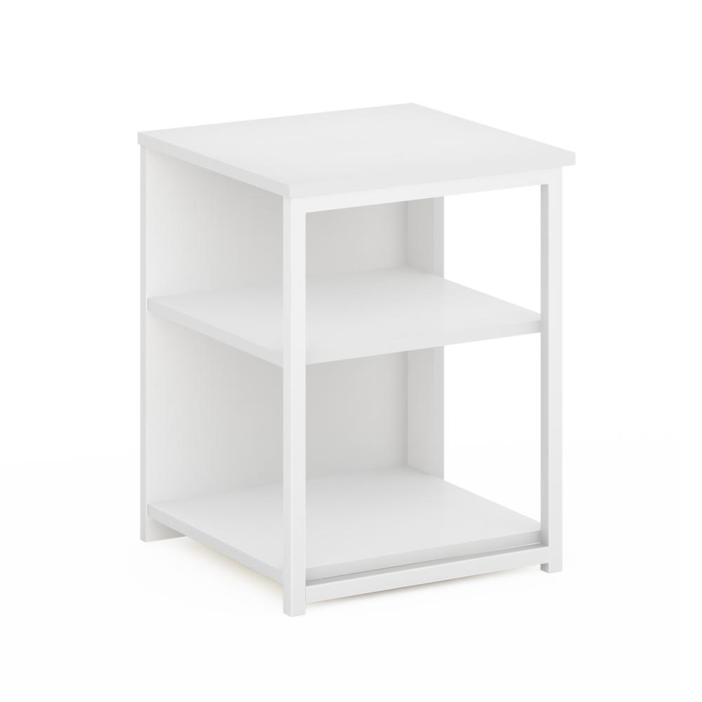 Furinno Camnus Modern Living End Table, Solid White/White. Picture 1