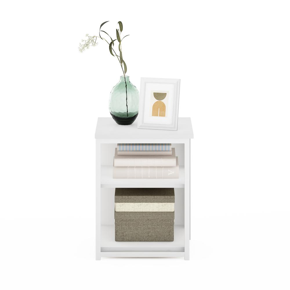 Furinno Camnus Modern Living End Table, Solid White/White. Picture 5