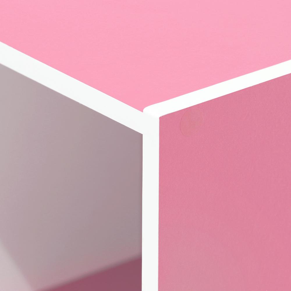 Furinno 11-Cube Reversible Open Shelf Bookcase, White/Pink. Picture 7