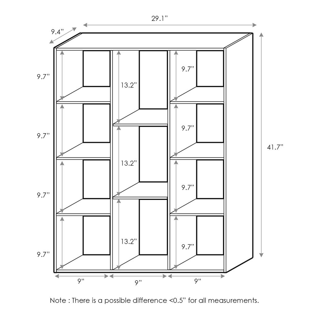 Furinno 11-Cube Reversible Open Shelf Bookcase, White/Pink. Picture 2