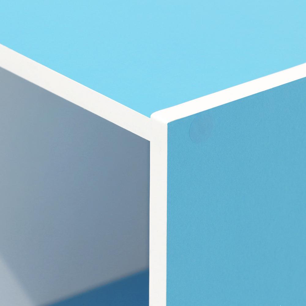 Furinno 11-Cube Reversible Open Shelf Bookcase, White/Light Blue. Picture 7