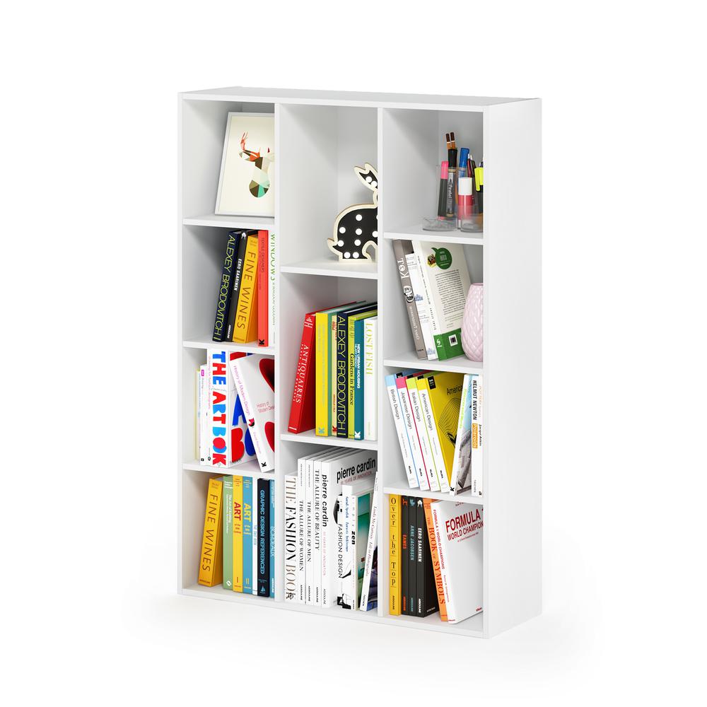 Furinno 11-Cube Reversible Open Shelf Bookcase, White. Picture 5