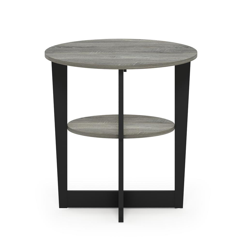Furinno JAYA Oval End Table, French Oak Grey/Black. Picture 3