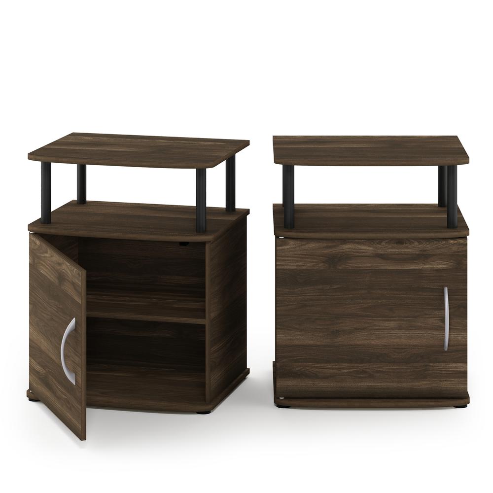 FURINNO JAYA Utility Design End Table, 2-Pack, Columbia Walnut/Black. Picture 3