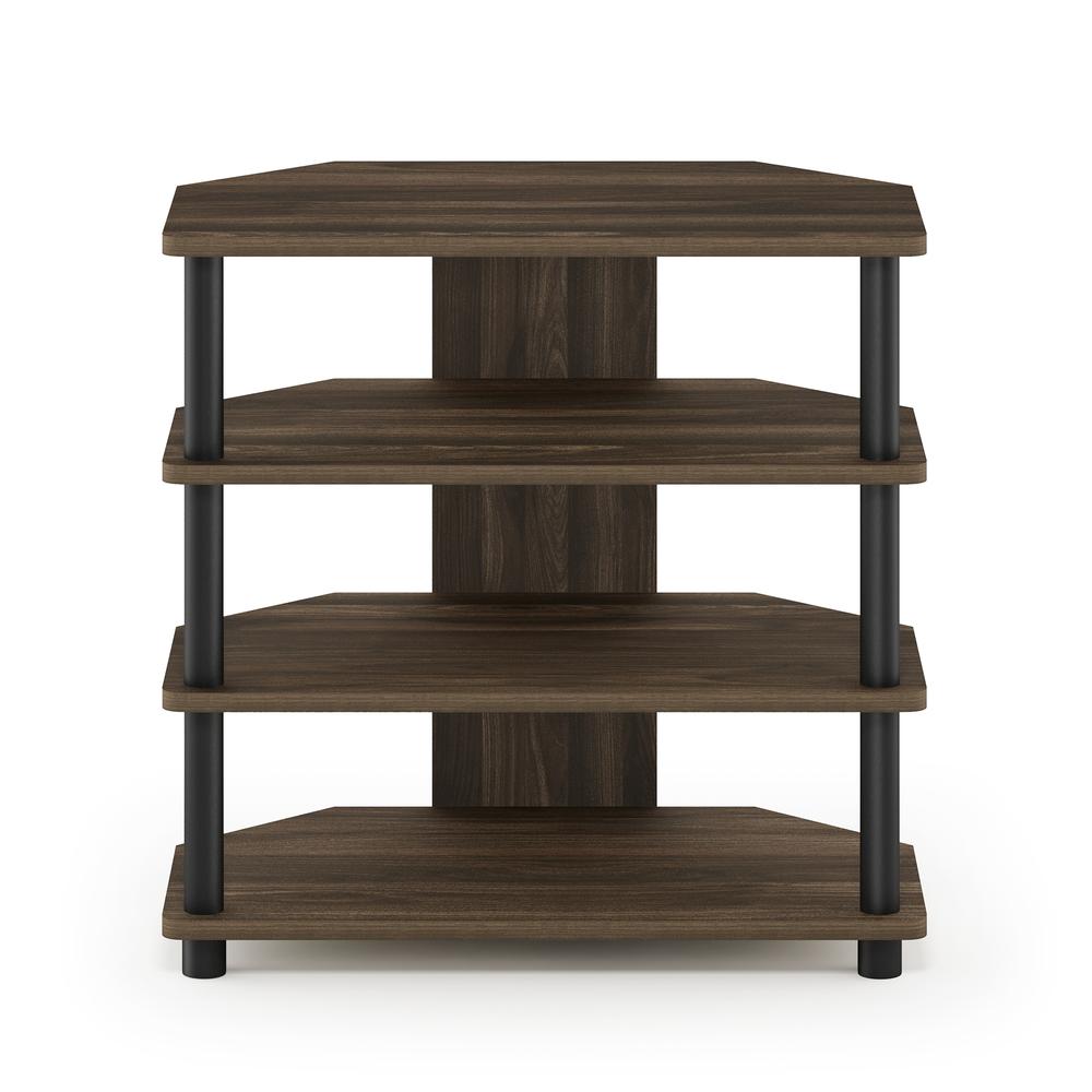 Furinno Turn-N-Tube Easy Assembly 4-Tier Petite TV Stand, Columbia Walnut/Black. Picture 3