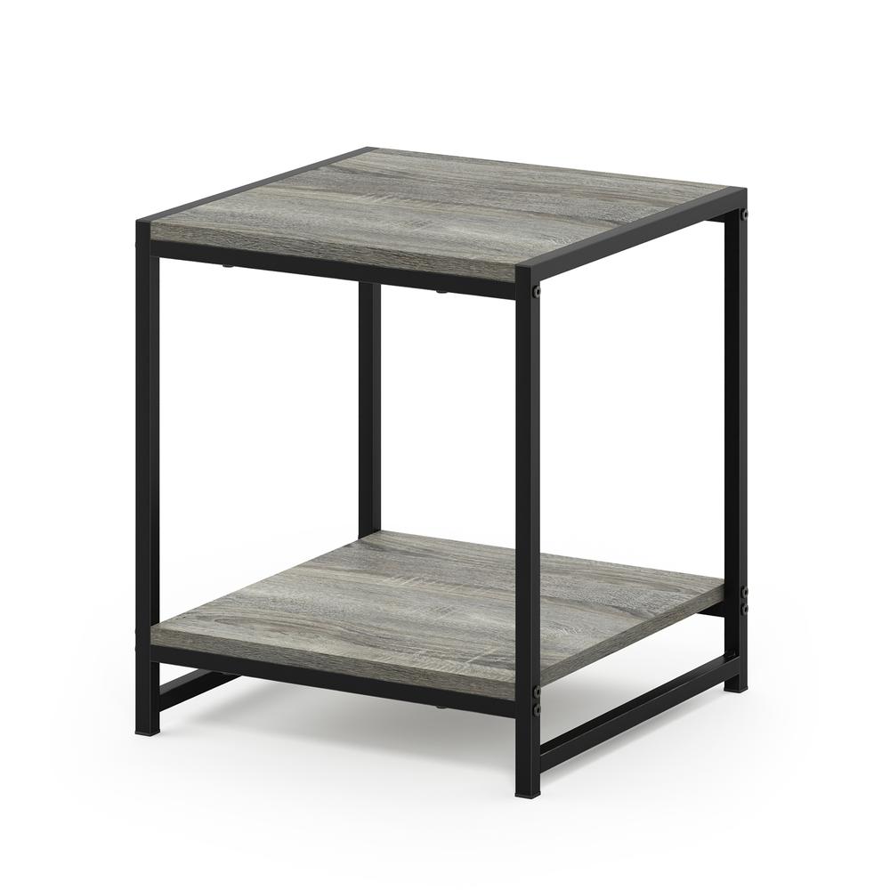 Furinno Camnus Modern Living 2-Tier End Table, French Oak Grey. Picture 1