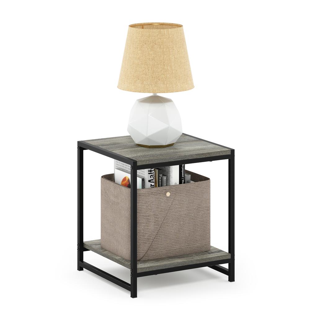 Furinno Camnus Modern Living 2-Tier End Table, French Oak Grey. Picture 3