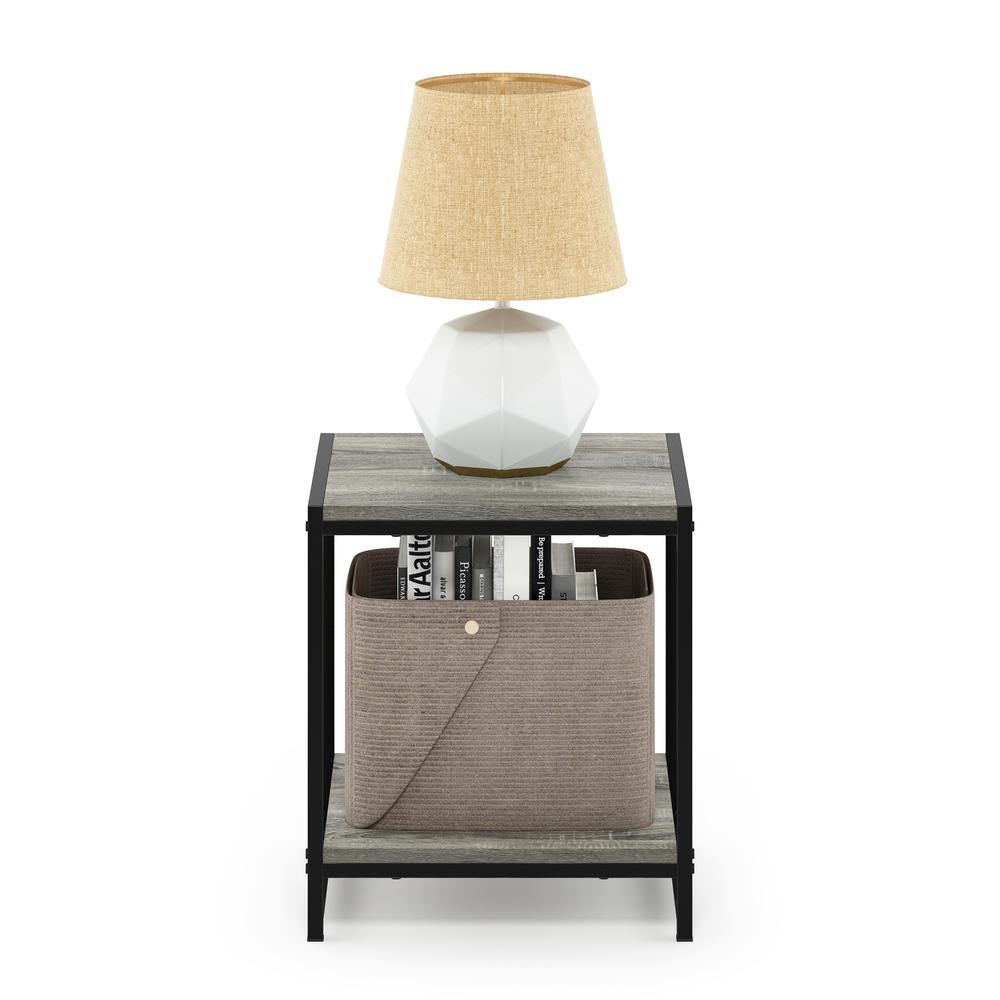 Furinno Camnus Modern Living 2-Tier End Table, French Oak Grey. Picture 4