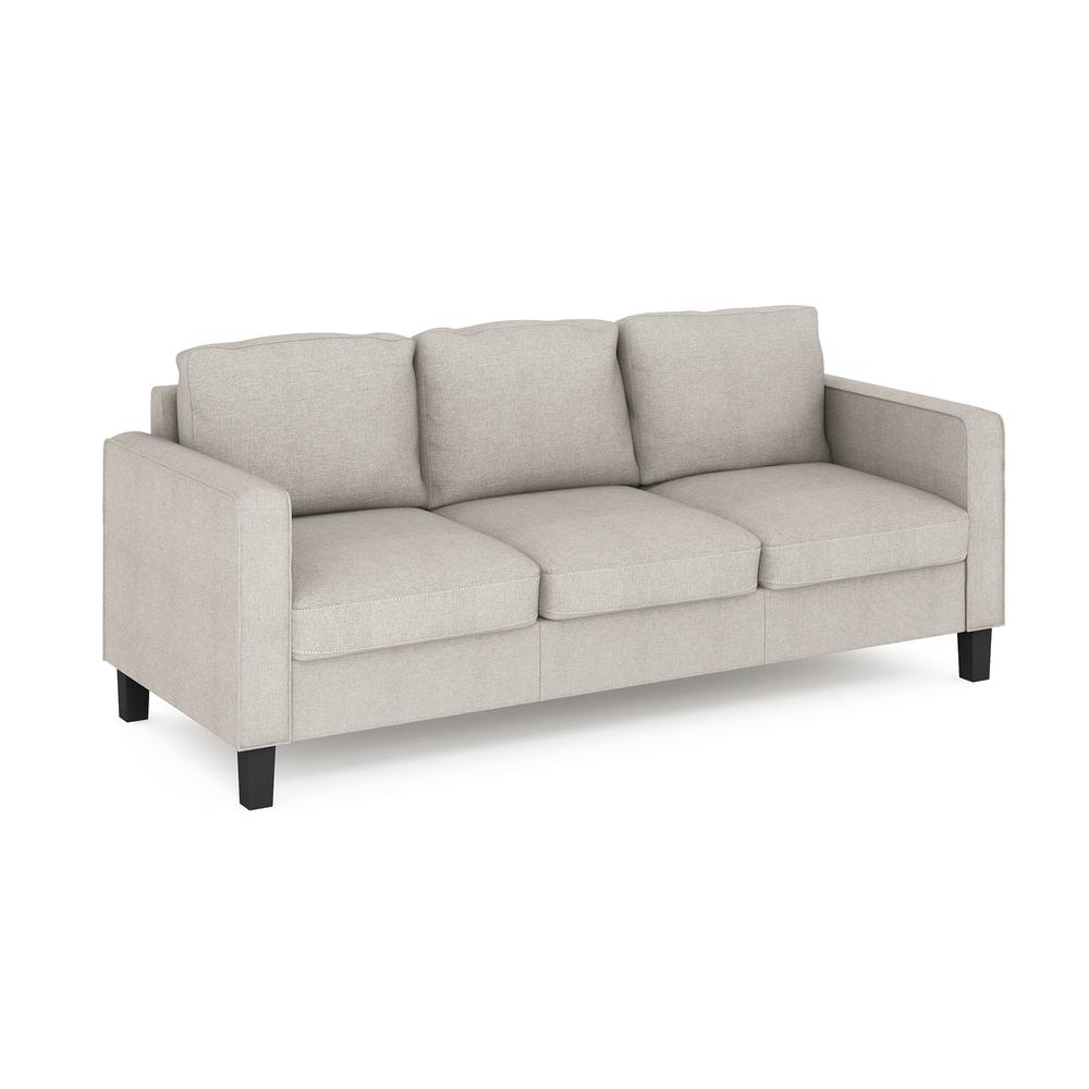 Furinno Bayonne Modern Upholstered 3-Seater Sofa, Fog. Picture 1