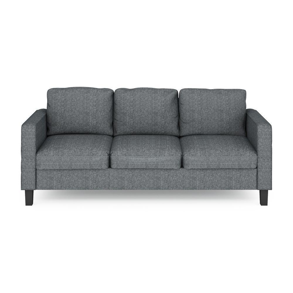 Furinno Bayonne Modern Upholstered 3-Seater Sofa, Gunmetal. Picture 3