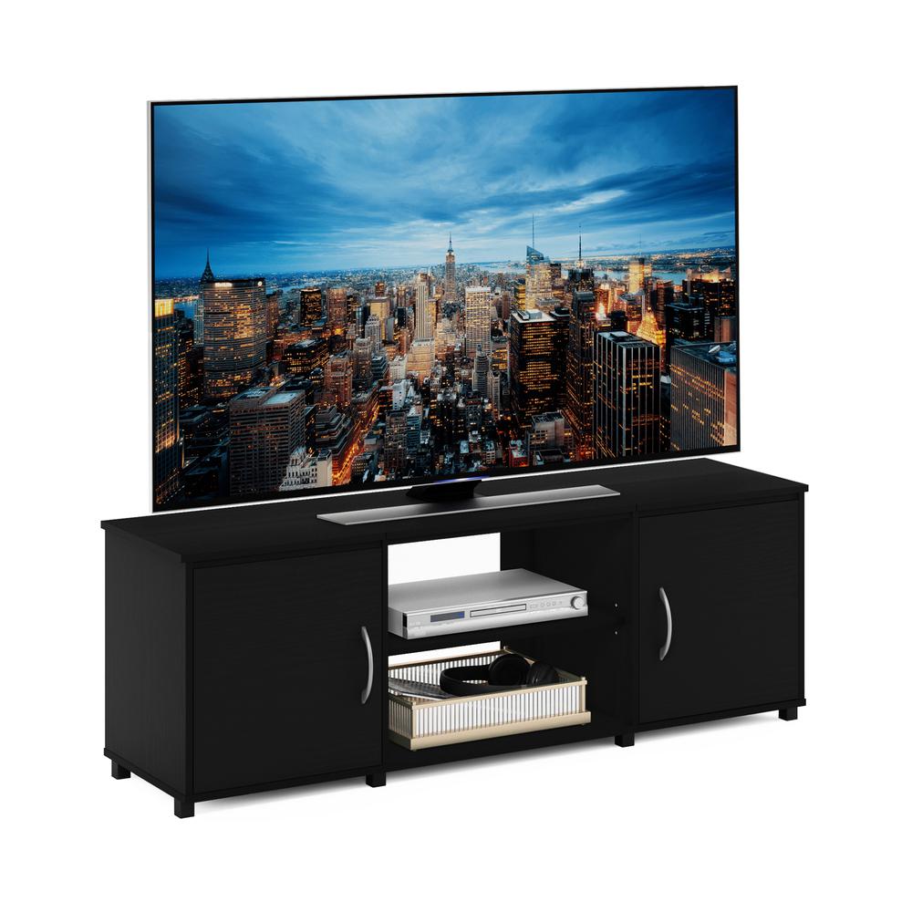 Furinno Montale TV Stand w/ Doors for TV up to 65 Inch, Black Oak. Picture 4