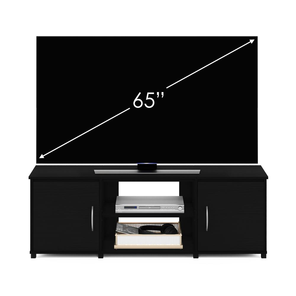 Furinno Montale TV Stand w/ Doors for TV up to 65 Inch, Black Oak. Picture 5