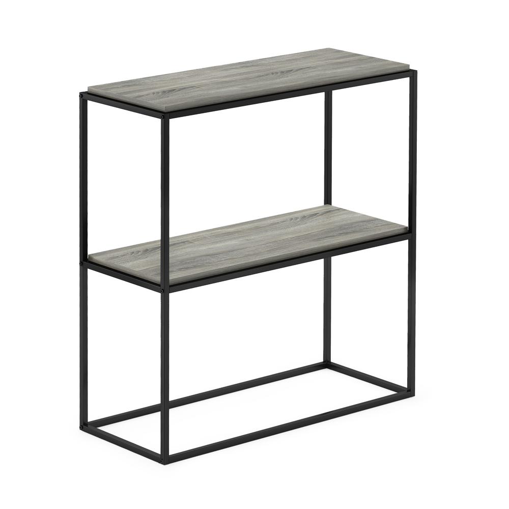 Furinno Moretti Modern Lifestyle Wide Stackable Shelf, 2-Tier, French Oak Grey. Picture 1