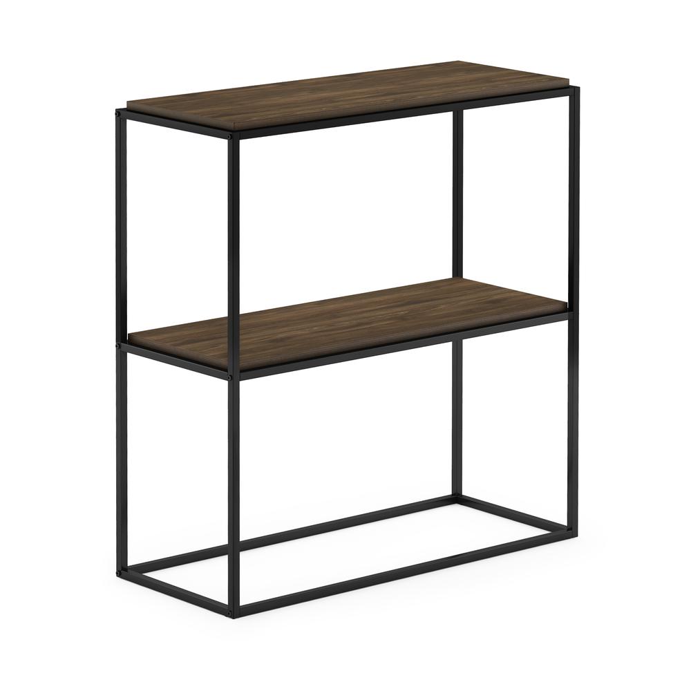 Furinno Moretti Modern Lifestyle Wide Stackable Shelf, 2-Tier, Columbia Walnut. Picture 1