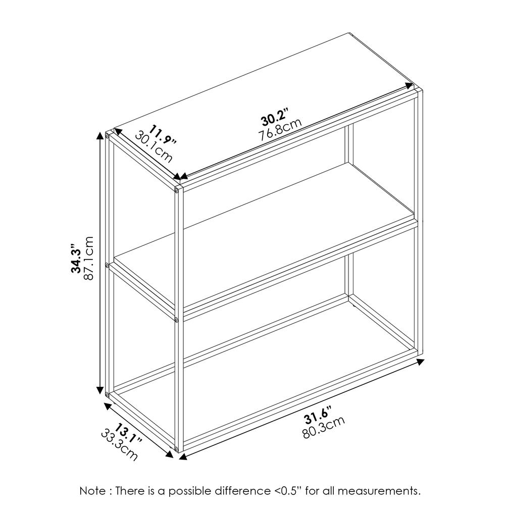 Furinno Moretti Modern Lifestyle Wide Stackable Shelf, 2-Tier, Columbia Walnut. Picture 2